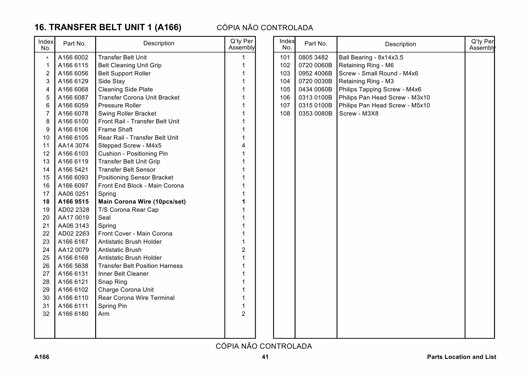 RICOH Aficio 2003 2103 2203 A166 A187 A189 Parts Catalog-5